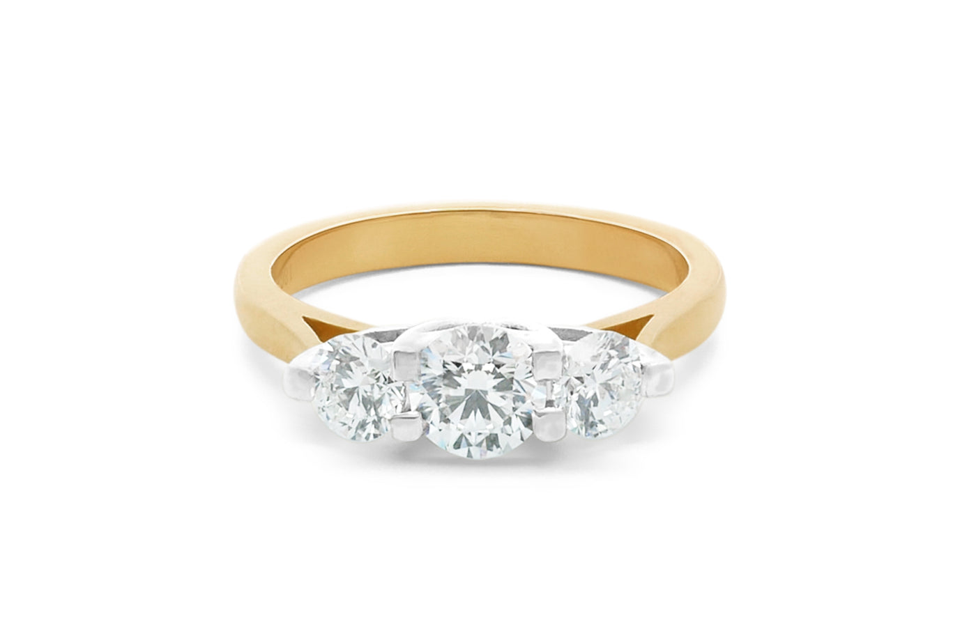 Lotus: Brilliant Cut Diamond Three Stone Ring