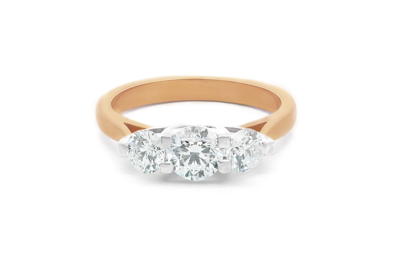 Lotus: Brilliant Cut Diamond Three Stone Ring