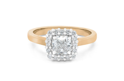 Luminous: Cushion Cut Diamond Halo Ring