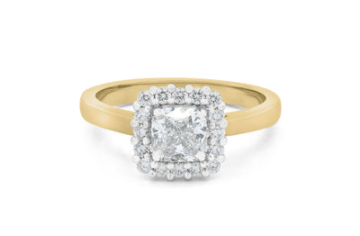 Luminous: Cushion Cut Diamond Halo Ring