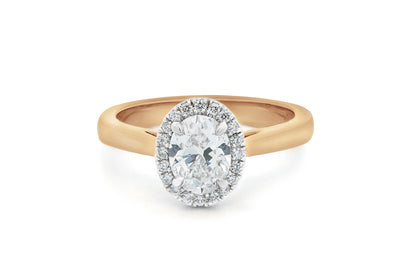 Luminous: Oval Cut Diamond Halo Ring