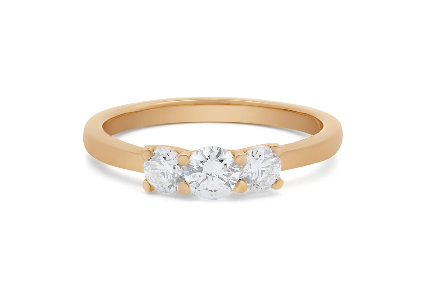 Petite: Brilliant Cut Diamond Three Stone Ring