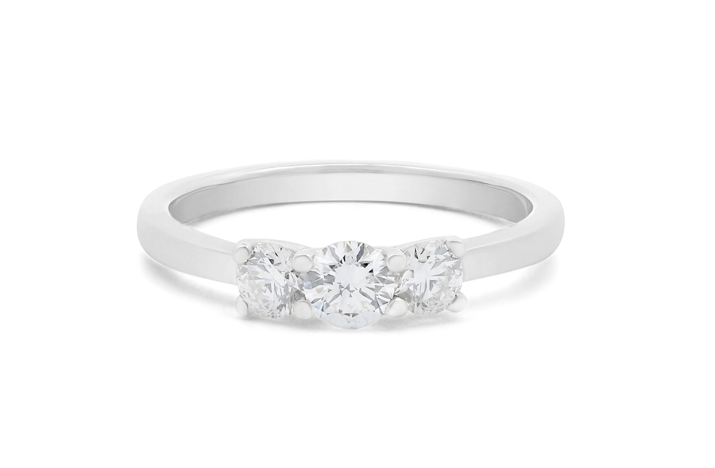 Petite: Brilliant Cut Diamond Three Stone Ring