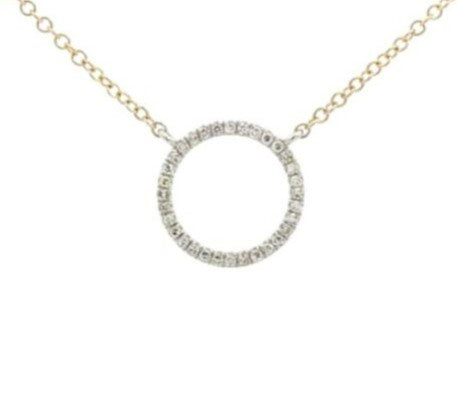 Diamond Set Eternity Necklace in Yellow Gold | 0.09ctw