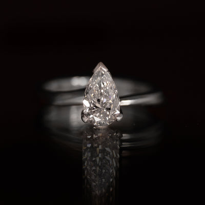 Silhouette: Pear Cut Diamond Solitaire Ring