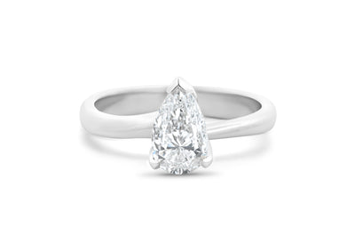 Silhouette: Pear Cut Diamond Solitaire Ring