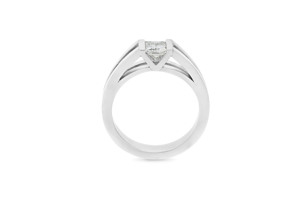 Inspired Collection, Princess Cut Diamond, Princess Diamond Engagement Ring, Diamond Engagement Ring, Wellington Jeweller, Engagement Ring, Engagement Ring, Gold Ring, Platinum Ring, Jewellery, Jewelry, contemporary, modern, specialist, 18k, 18ct white gold, square cut diamond