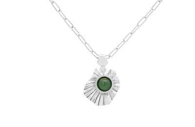 Tauhou Pounamu Pendant Necklace in sterling silver