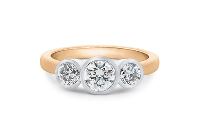 Trinity: Brilliant Cut Diamond Three Stone Ring