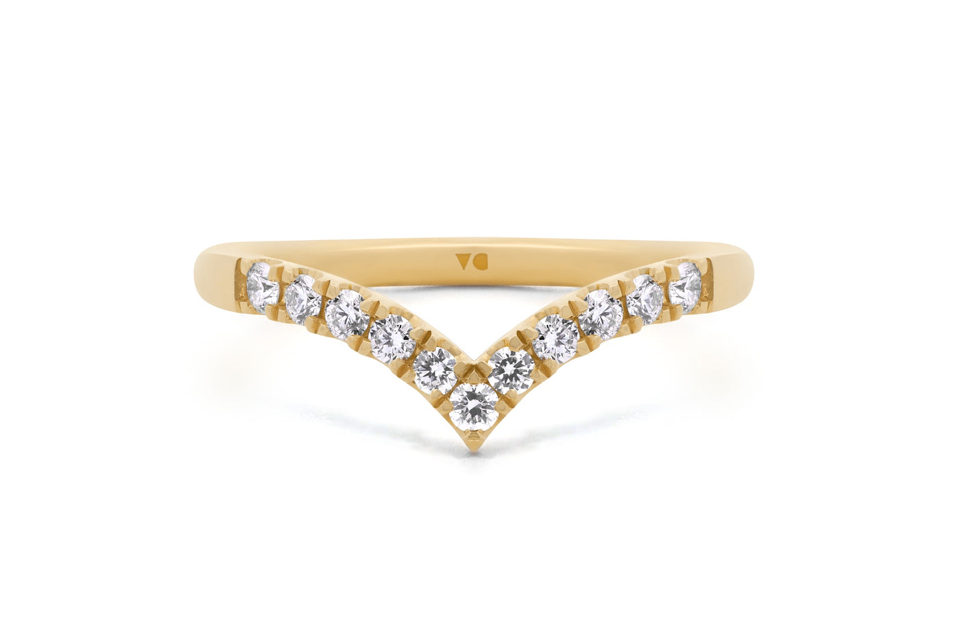 Brilliant Cut Diamond Claw Set V-shaped Ring | 0.22ctw