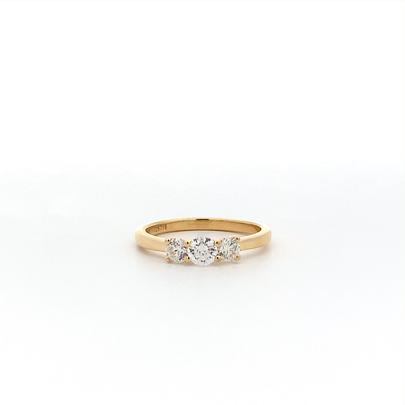 Petite: Brilliant Cut Diamond Three Stone Ring