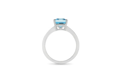 Aquamarine and Diamond Ring