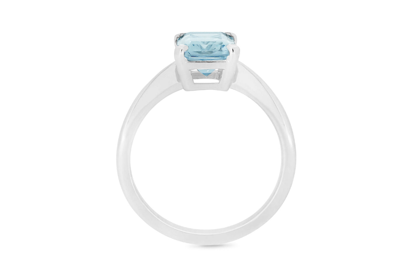 Octagonal Aquamarine Solitaire Ring