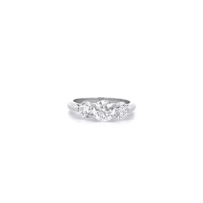 Lotus: Brilliant Cut Diamond Three Stone Ring