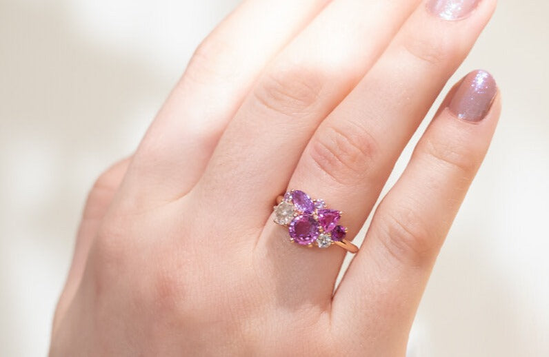 Blushing Rose: Cluster Ring