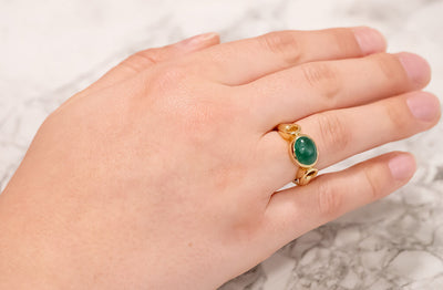 Cabochon Emerald Dress Ring