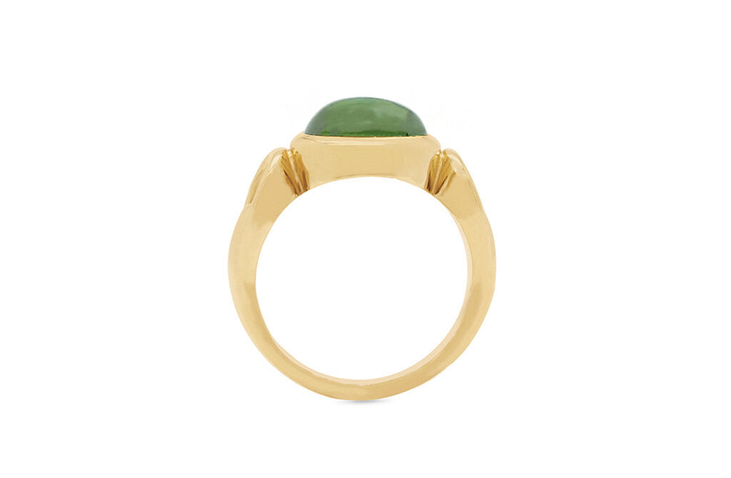 Cabochon Green Tourmaline Dress Ring