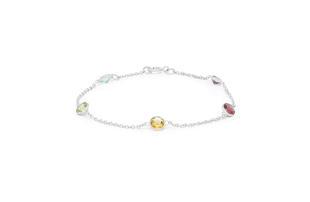 Round Coloured Gemstone Bracelet in Gold | 2.20ctw