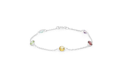 Round Coloured Gemstone Bracelet in Gold | 2.20ctw