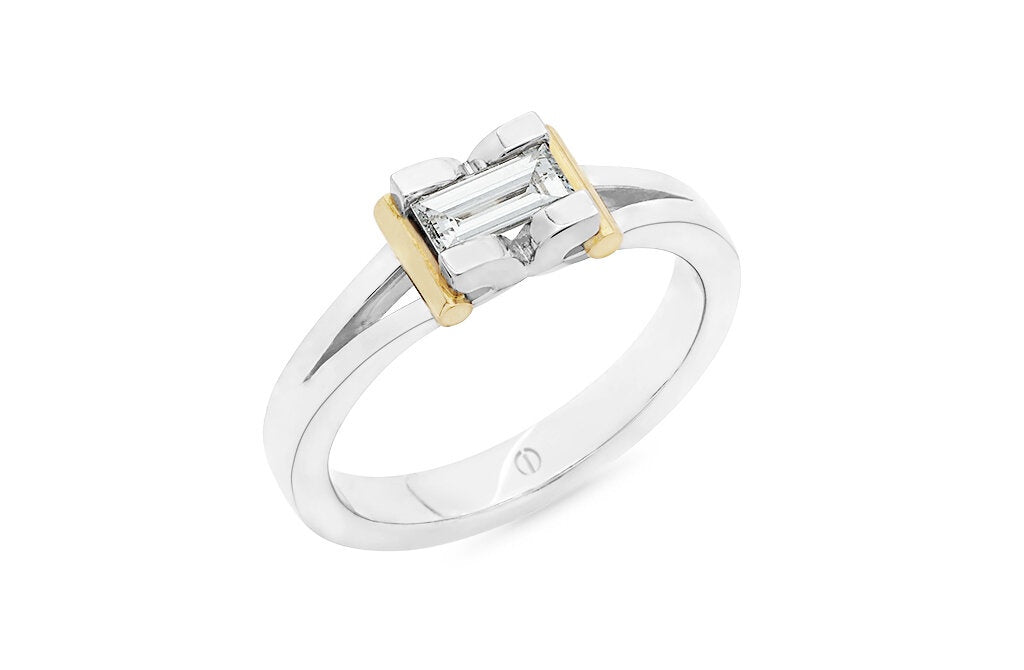 Corin: Baguette Cut Diamond Solitaire Ring