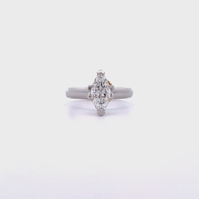 Secret Garden: Marquise Diamond Solitaire Ring in Platinum | 1.21ct D colour, VVS1 clarity