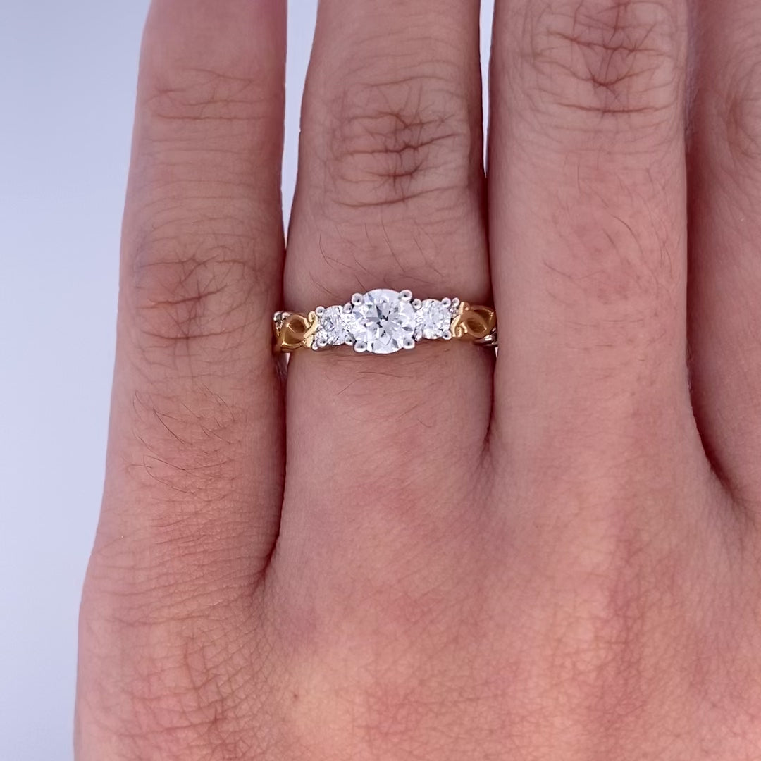 Traces: Brilliant Cut Diamond Three Stone Ring