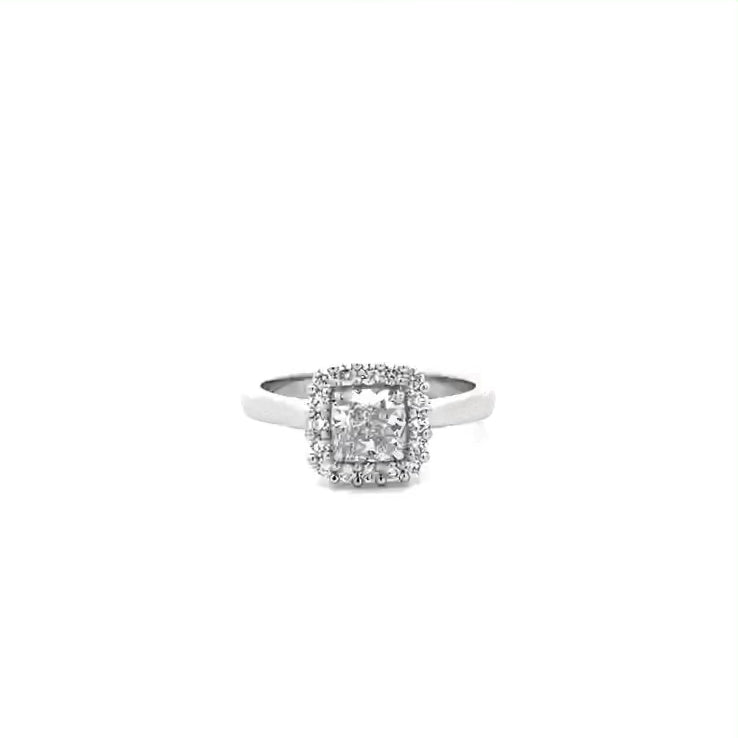 Luminous: Cushion Cut Diamond Halo Ring