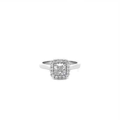 Luminous: Cushion Cut Diamond Halo Ring