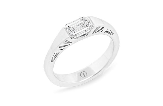 Inspired Collection, Gatsby, Great Gatsby, Platinum, 18k, 18ct White gold, emerald cut, specialist, jewellery, jewelry, engagement ring, ring design, inspired design, glamorous, 1920s, art deco