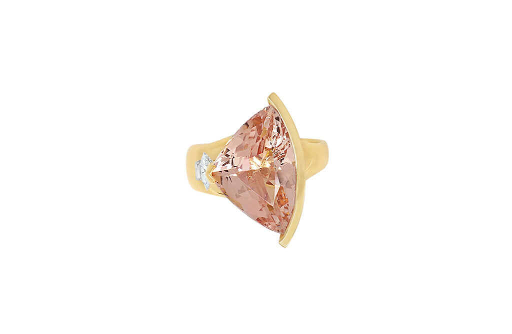 Liz: Fancy Morganite and Diamond Ring