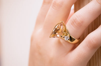 Liz: Fancy Morganite and Diamond Ring