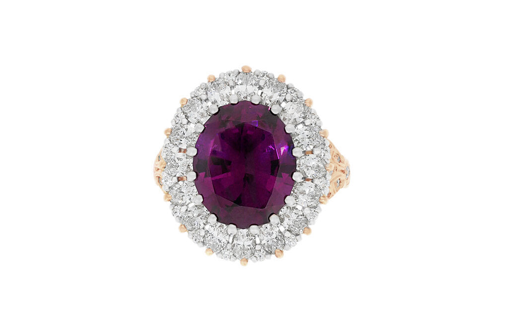 Malaia Garnet and Diamond Ring