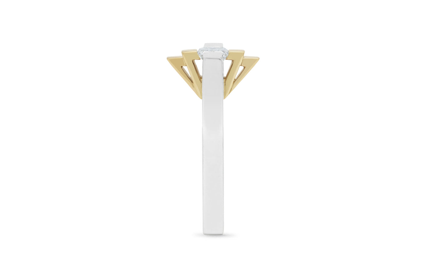 Tribeca: Modern Art Deco Two-Tone Diamond Ring