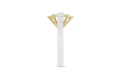Tribeca: Modern Art Deco Two-Tone Diamond Ring
