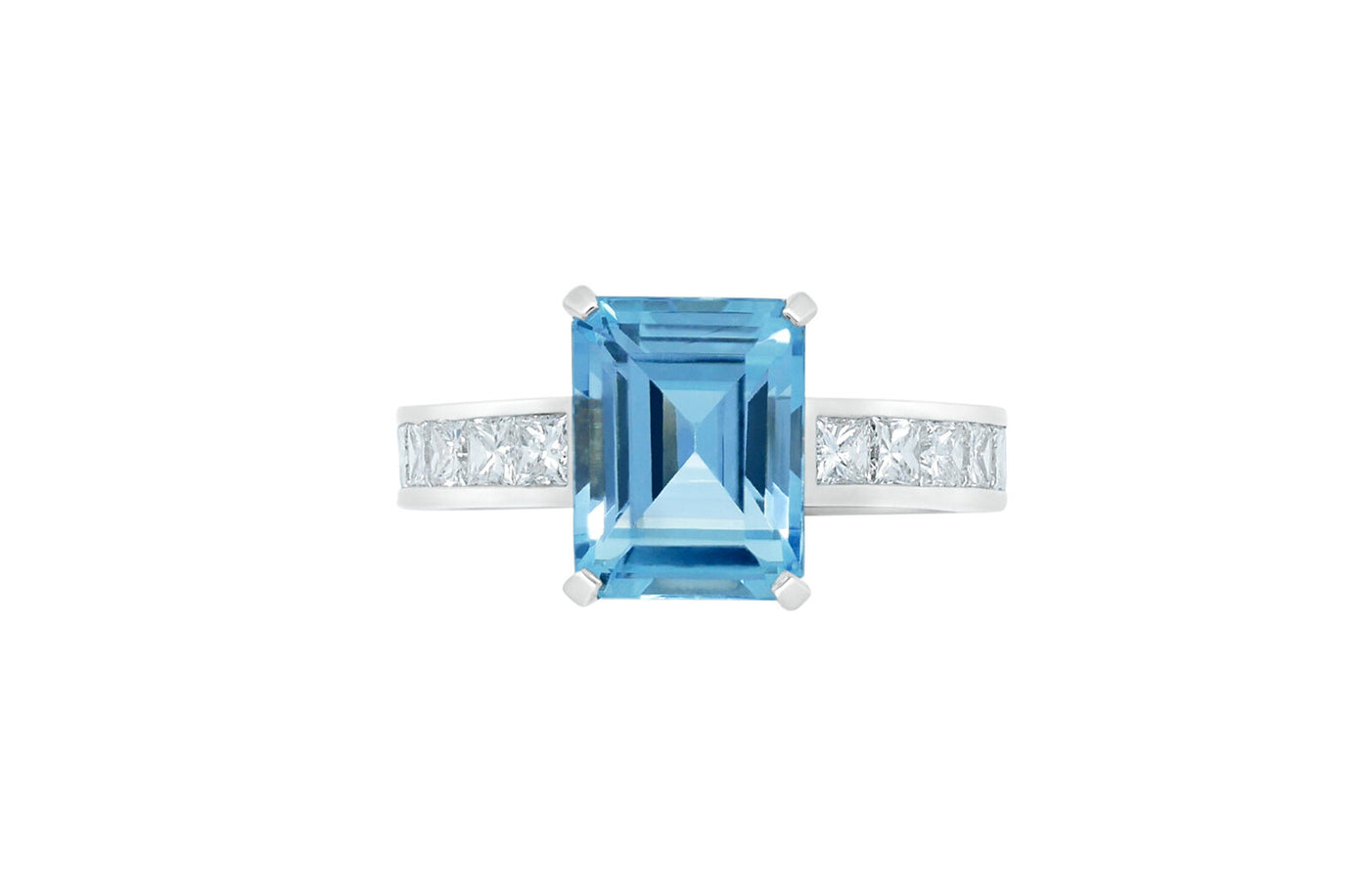 Aquamarine and Diamond Ring