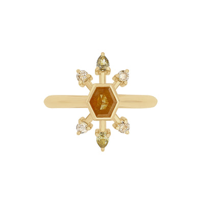 Firecracker: Orange Diamond Ring in Yellow Gold | 0.72ctw