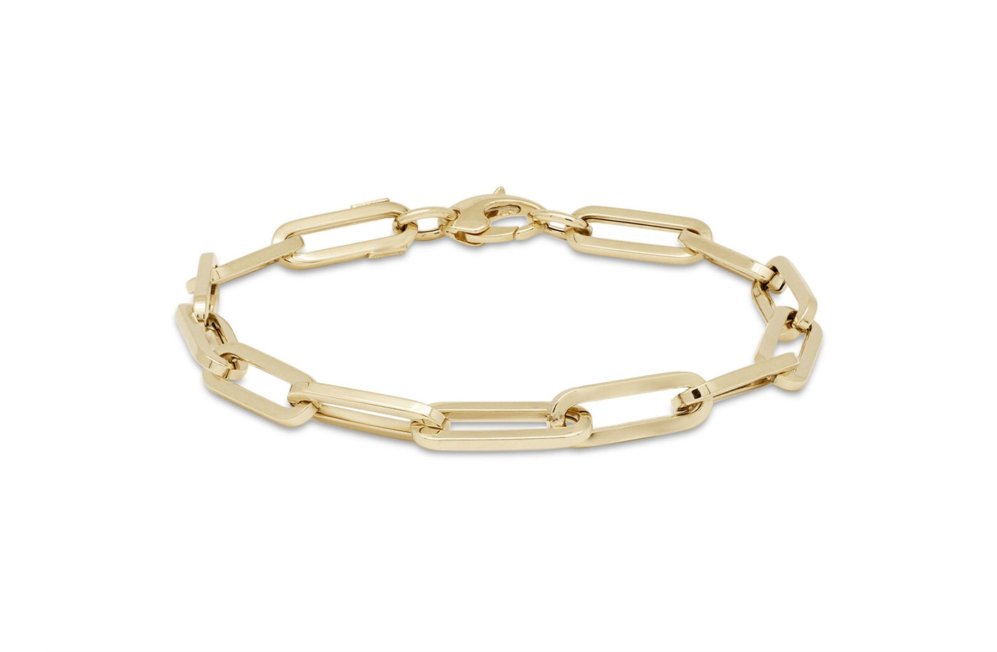 Paperclip Chain Bracelet in Yellow Gold