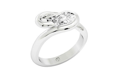 Flow: Pear Cut Diamond Solitaire Ring