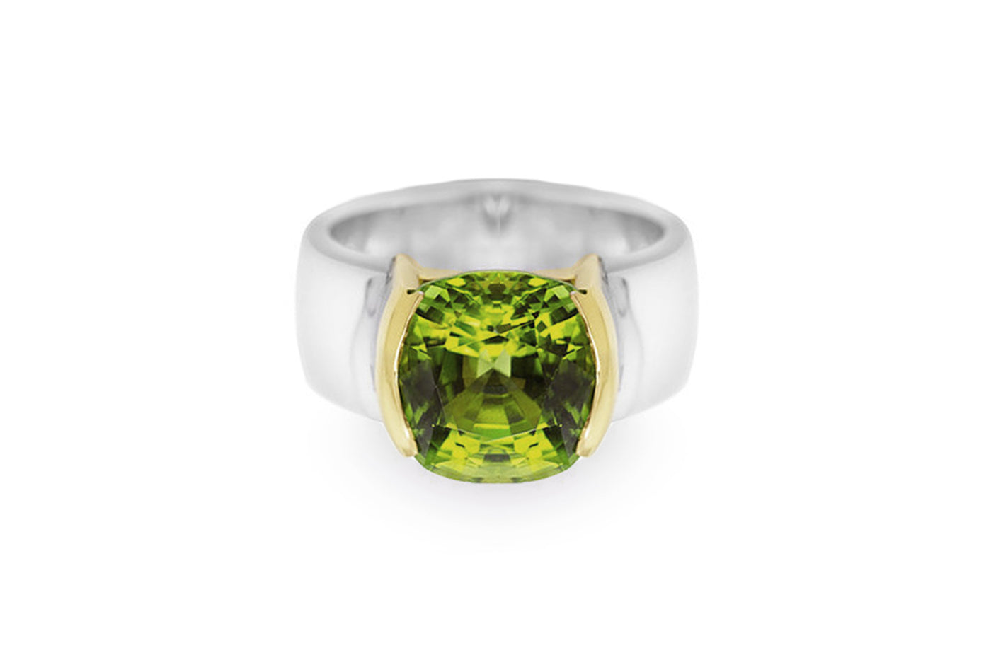 Peridot Two Tone Ring