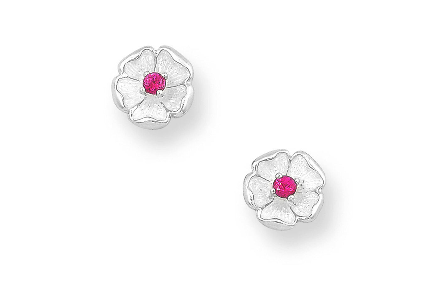 Periwinkle Ruby Flower Earrings