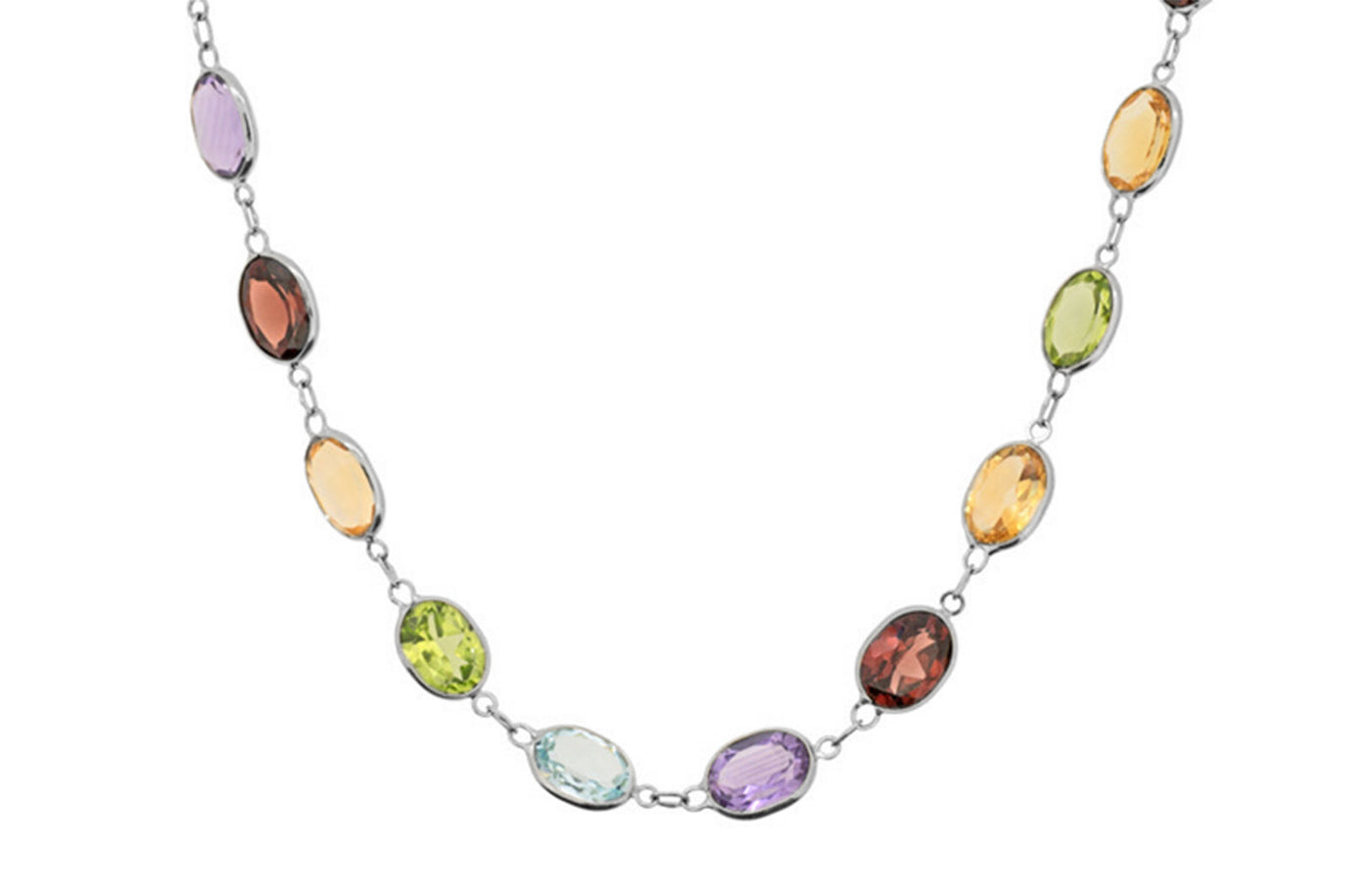 Streak of Colour: Gemstone Necklace in Gold | 30.00ctw