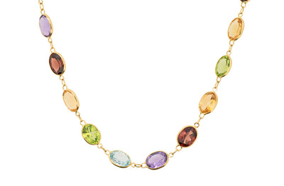 Streak of Colour: Gemstone Necklace in Gold | 30.00ctw