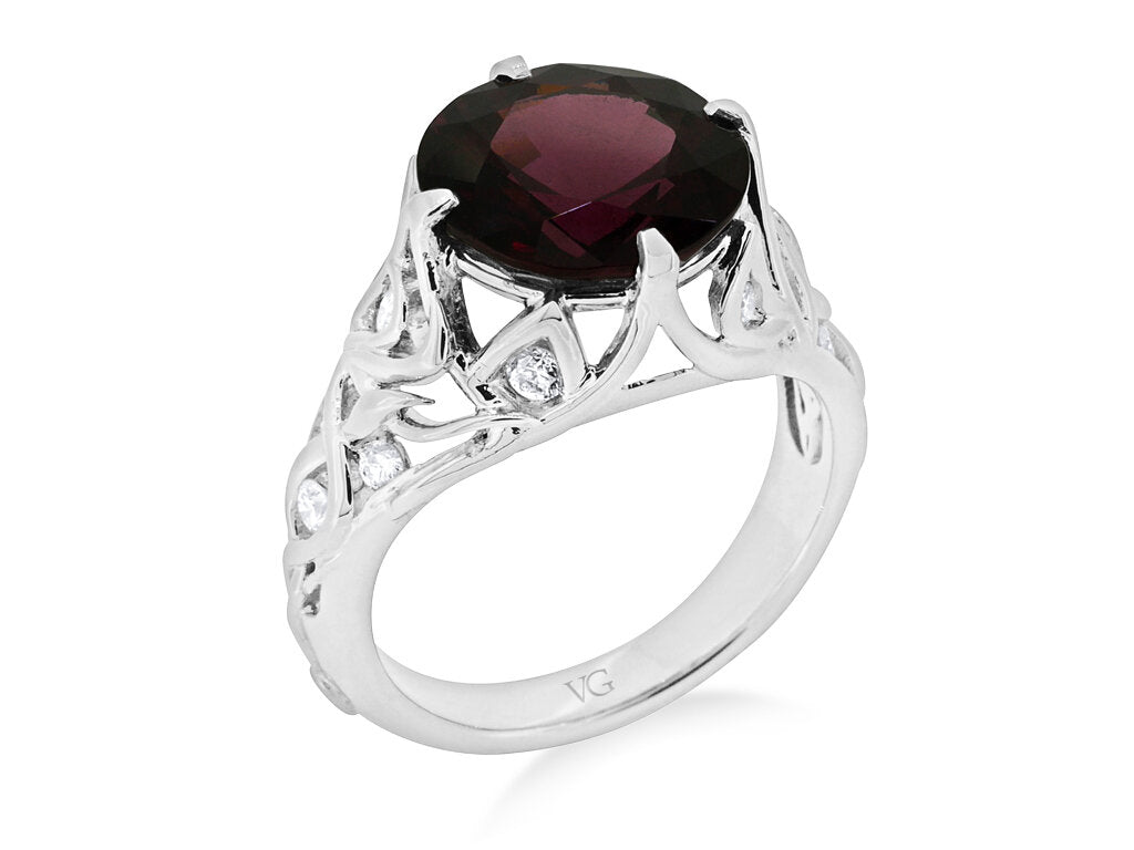 Cherry on Top: Rhodolite Garnet and Diamond Dress Ring