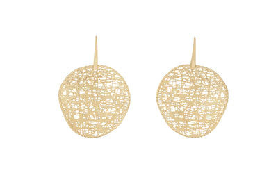Textured Circle Earrings in Yellow Gold