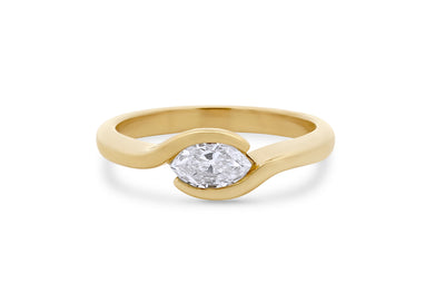 Wander: Marquise Cut Diamond Solitaire Ring