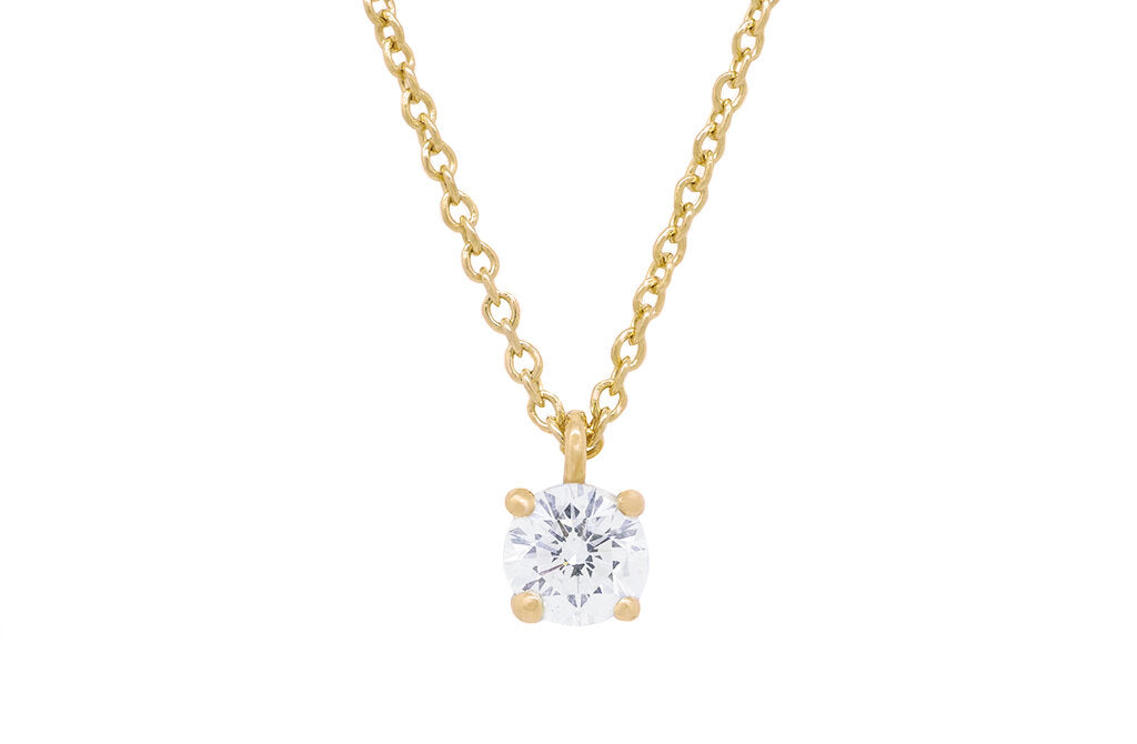 Brilliant Cut Diamond Solitaire Pendant in 18ct yellow gold