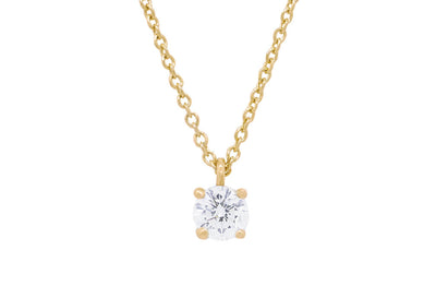 Brilliant Cut Diamond Solitaire Pendant in 18ct yellow gold